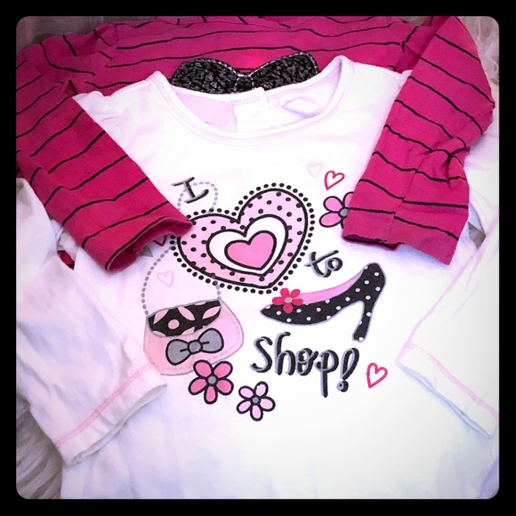 🌸💕 24m Girls 2pk Bundle Longsleeve T’s - Picture 1 of 8